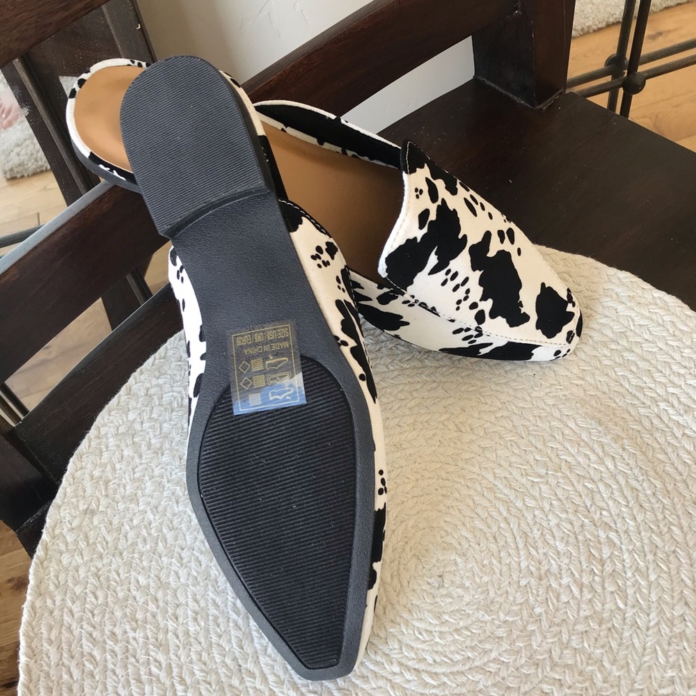 Cow Print Faux Suede Mule - Picture 10 of 15